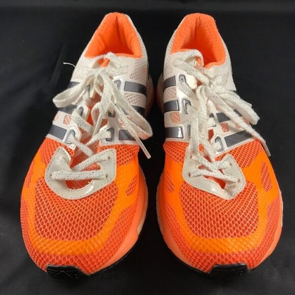 NEW ADIDAS Adios Boost Racing Flasts 6.5 US 38 EU Orange Grey White - Picture 6 of 13